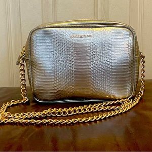 Victoria’s Secret Silver Crossbody Purse w/Gold Chain
